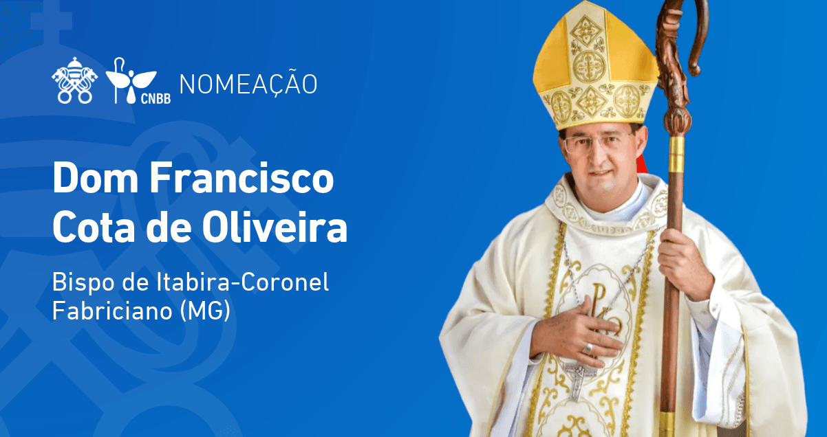 Papa Leão XIV nomeia dom Francisco Cota de Oliveira bispo da diocese de Itabira-Coronel Fabriciano (MG)